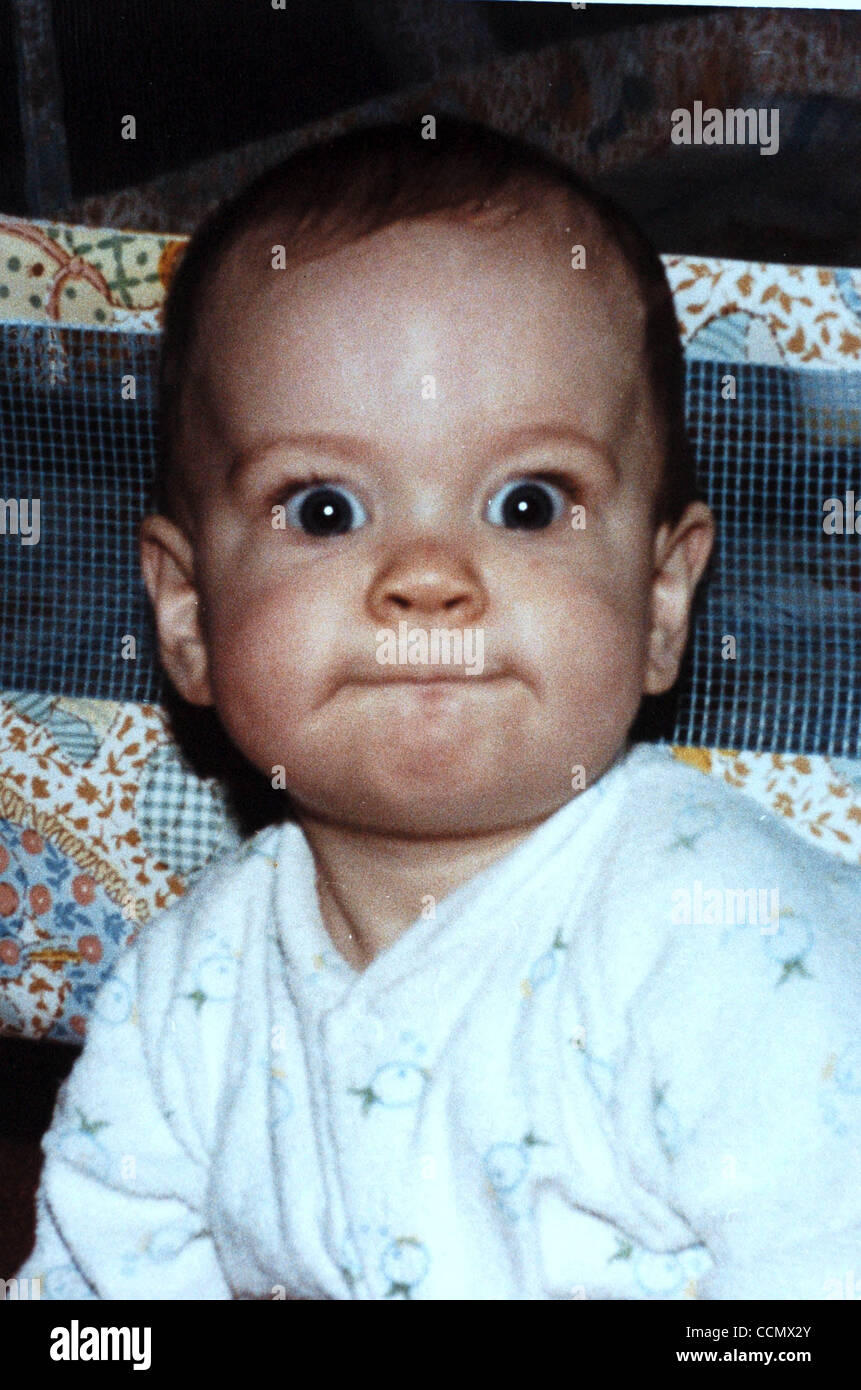 Natalie Coughlin as an infant, from the Coughlin family photo album.  (Copied June 28, 2004/Contra Costa Times/Karl Mondon) Stock Photo