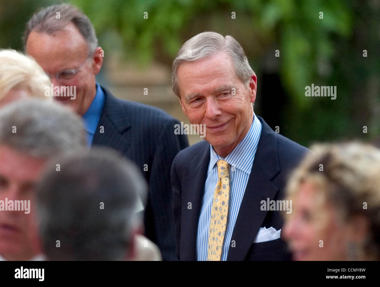 Jul 13, 2004; Sacramento, CA, USA; Former California Governor PETE WILSON smiles in the crowd as Governor Arnold Schwarzenegger and first Lady Maria Shriver receive the key to the Stanford Mansion at the opening Gala, Monday July 11, 2005 Stock Photo