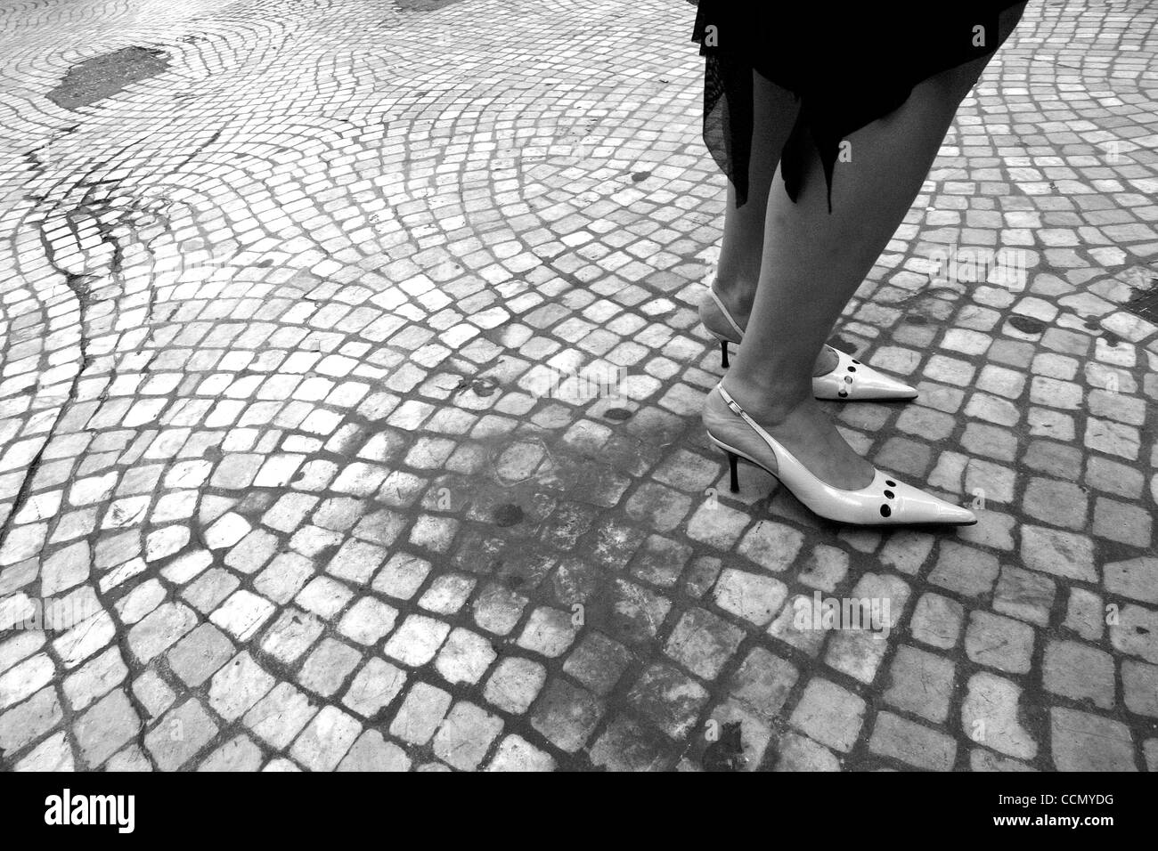 Jul 15, 2004; Paris, FRANCE; A women in high heeled shoes in Paris