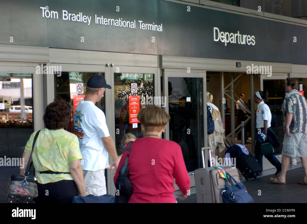 Jul 15, 2004; Los Angeles, CA, USA; The Transportation Security Administration (TSA) institutes a test of it's new Registered Traveller Pilot Program at LAX, which allows registered travellers to bypass the standard security checks, by using a retina scan and a database of travellers who are deemed  Stock Photo