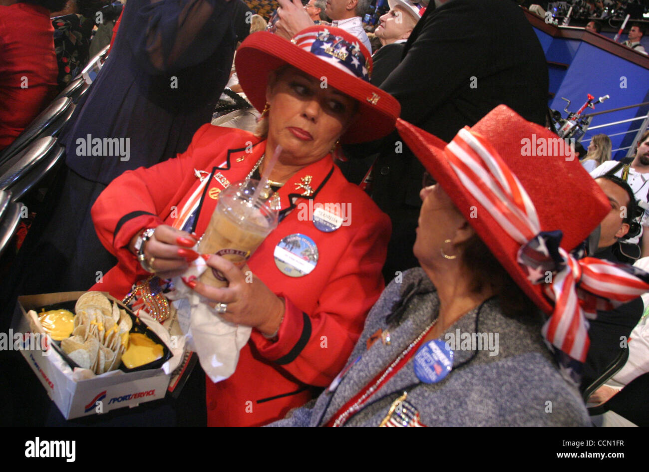 Jul 26, 2004; Boston, MA, USA; Delegates at the 2004 Democratic National Convention held at the Fleet Center. Stock Photo