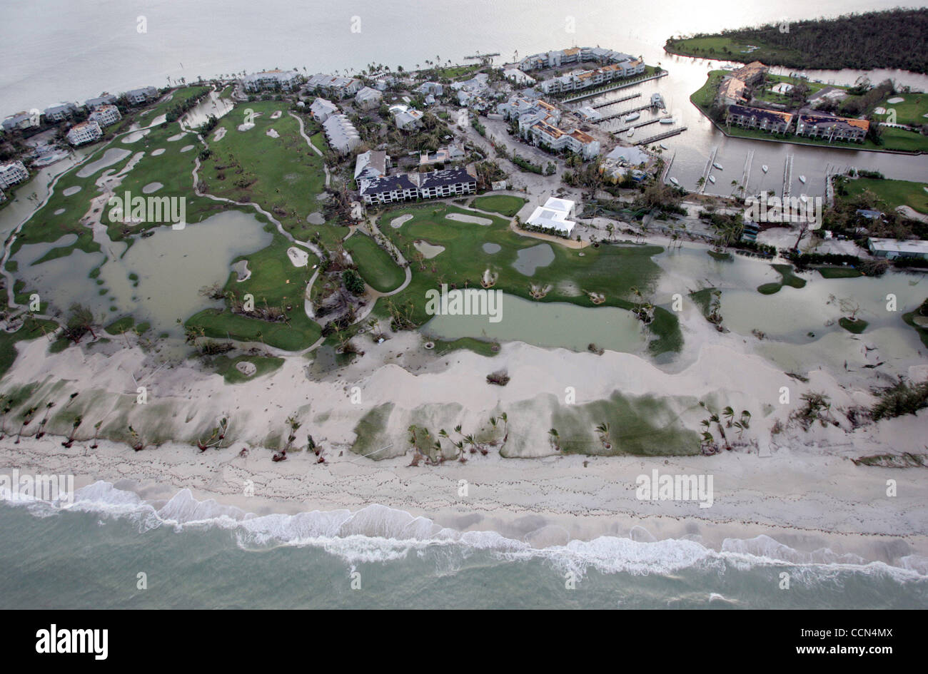 081404 Captiva Island... Evidence of the storm surge appears on the
