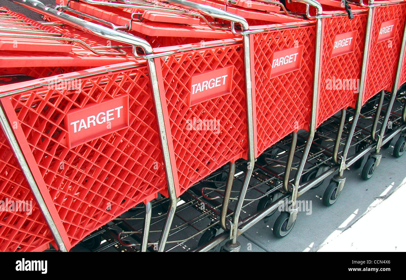 Aug 15, 2004; Los Angeles, CA, USA; Shopping carts lined up outside of