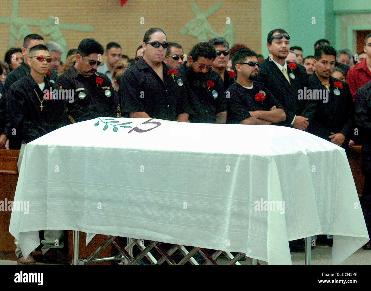 Aug 19, 2004; San Antonio, TX, USA; Family and friends of slain boxer Robert Quiroga attend his