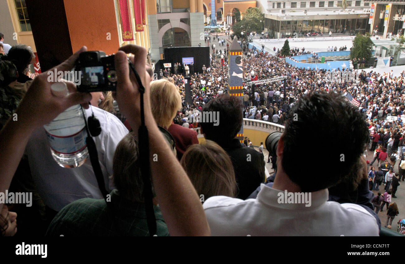 Spectators watched as Gov. Arnold Schwarzenegger spoke to the crowd