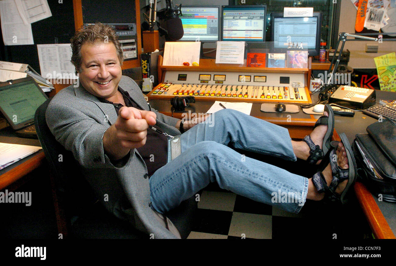 Former rock god, reformed wild man and current morning show host on KFOX  radio, Greg Kihn poses Tuesday, August 25, 2004, in the studio in San Jose,  Calif. Kihn is one of