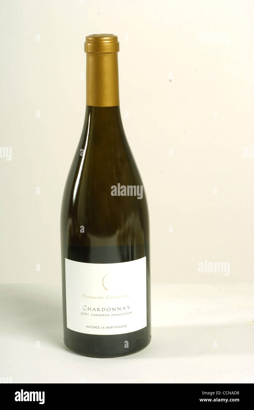 Photo of Domaine Chandon Chardonnay  wine for wine reviews. (DAN ROSENSTRAUCH/CONTRA COSTA TIMES) Stock Photo