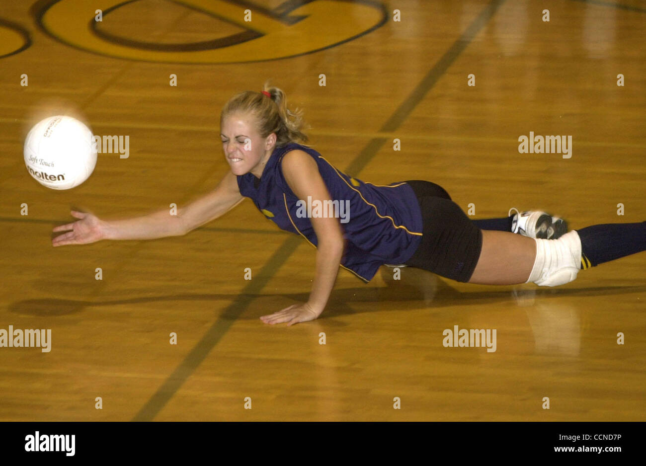 Alhambra volleyball player Brittany Williams goes after the ball during
