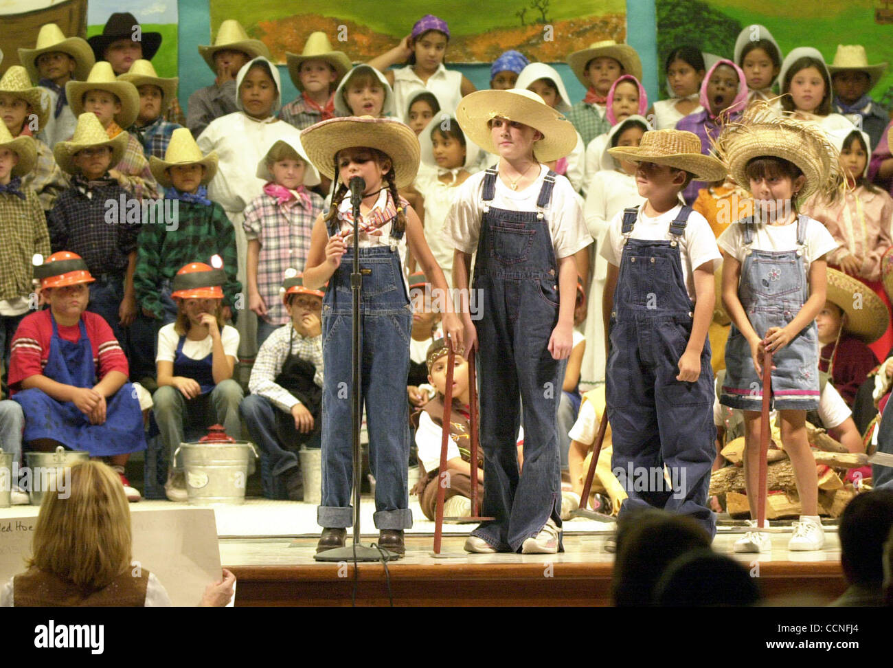 Third graders at Garin Elementary School in Brentwood Calif., perform