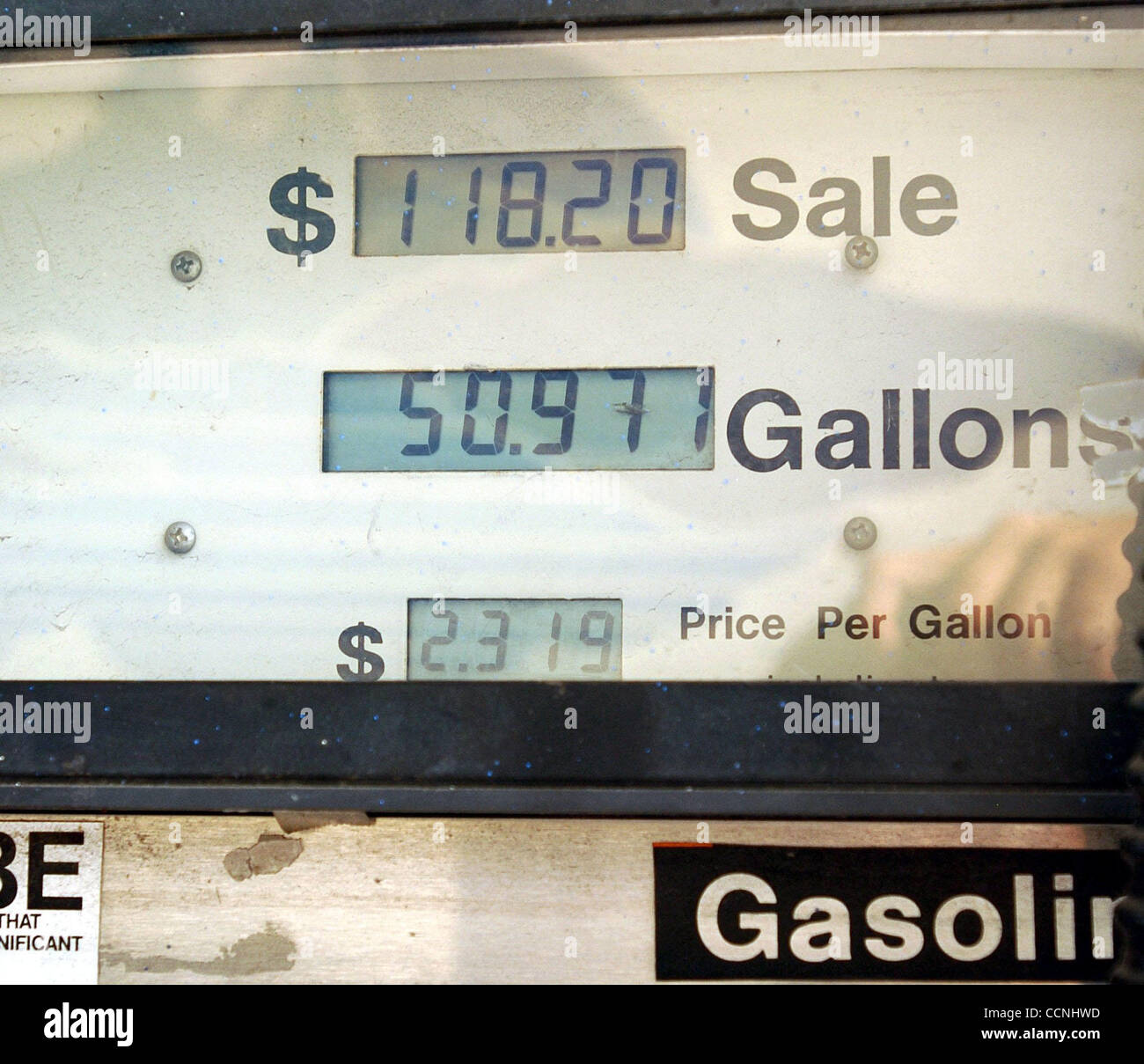Elaine and McClellan's gasoline bill at 5 Star Gas Station