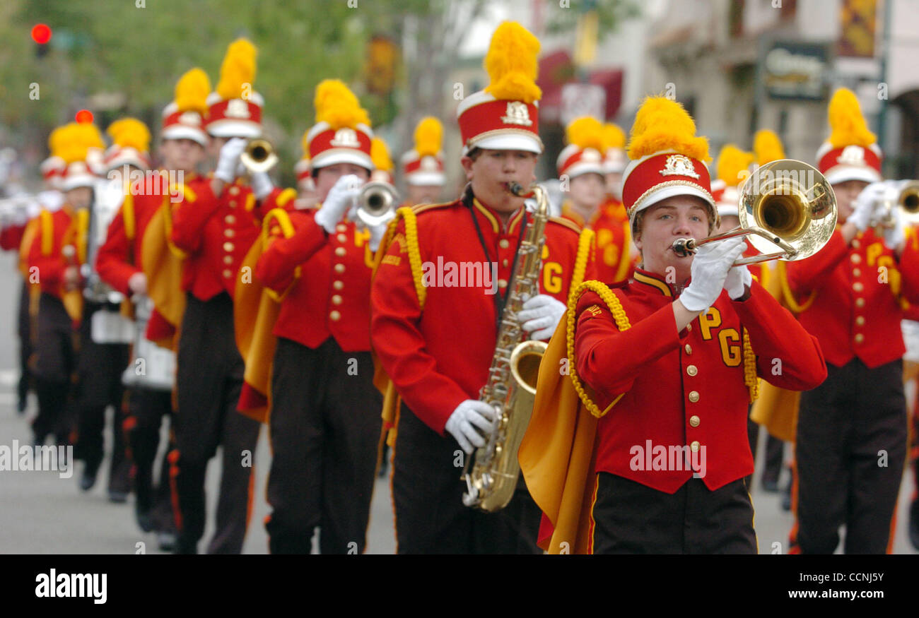 Pacific Grove Marching Band, with trombonist Heather Seavey leading the
