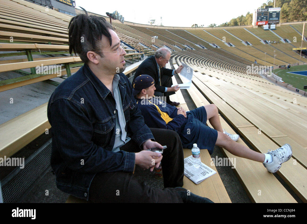Adam Duritz of the Counting Crows is one of only three Cal almuni allowed to watch the nationally-ranked Cal Bears football team practice Thursday Oct. 6, 2004 at Memorial Stadium in Berkeley, Calif.  The Bears head to Los Angeles this weekend to face the #1-ranked USC Trojoans. (Karl Mondon/Contra  Stock Photo