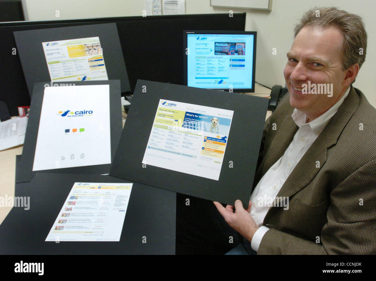 Andrew Moss, Founder and CEO of Cairo which aims to find you the best deal in town, at his office, Friday, October 22, 2004, in San Ramon, Calif. (Contra Costa Times/Susan Tripp Pollard) Stock Photo