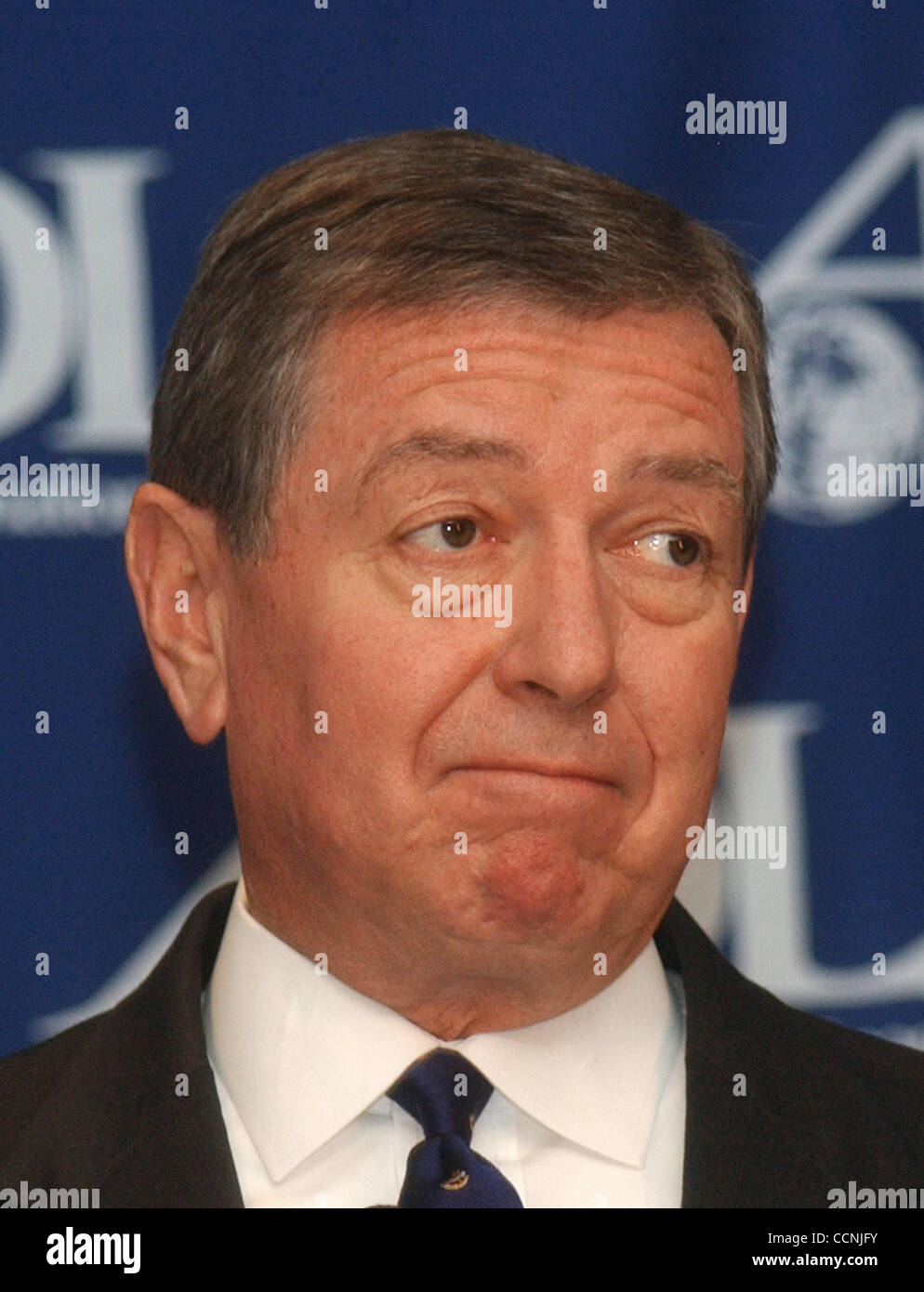Nov 09, 2004; Washington, DC, USA; Attorney General John Ashcroft and Commerce Secretary Don Evans have resigned, the White House said. Pictured: Nov 07, 2003; New York, NY, USA; U.S. Attourney General JOHN ASHCROFT spoke at the Anti-Defamation League 2003 National Comission Meeting at the Plaza Hot Stock Photo