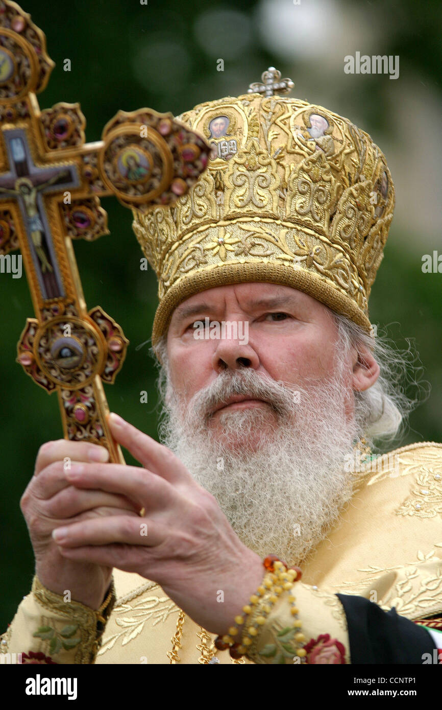 Patriarch Alexy II, who led the Russian Orthodox Church for 18 years, died at the age of 79 in his residency near the Russian capital on Friday morning, December 5th, 2008. Pictured: Patriarch of Moscow and All Russia Alexy II Stock Photo