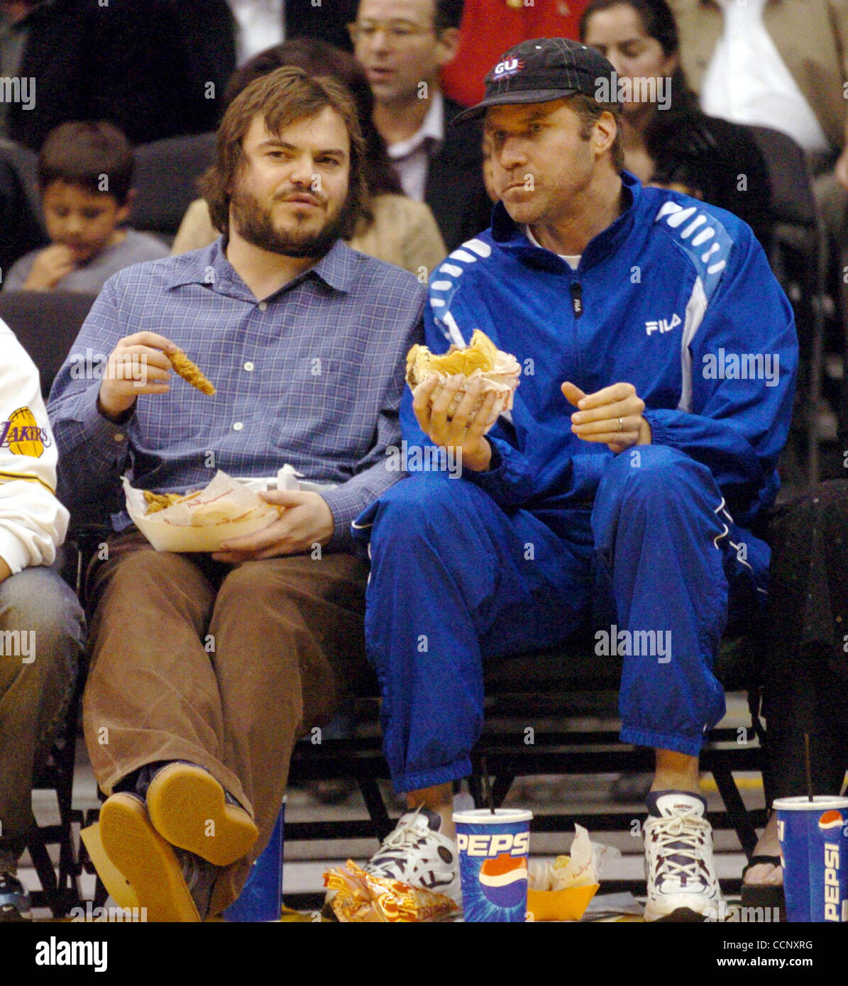 Jack Black and Son at LA Lakers Game March 2017