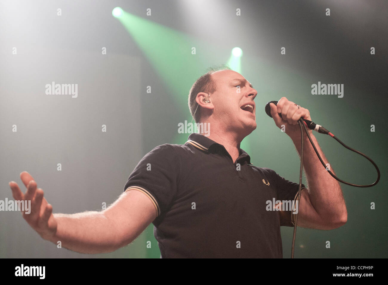 October 08, 2010 - Chicago, IL USA - Greg Graffin, vocalist of the influential punk band Bad Religion, headlines the first night at The Congress Theater for Riot Fest 2010. Stock Photo