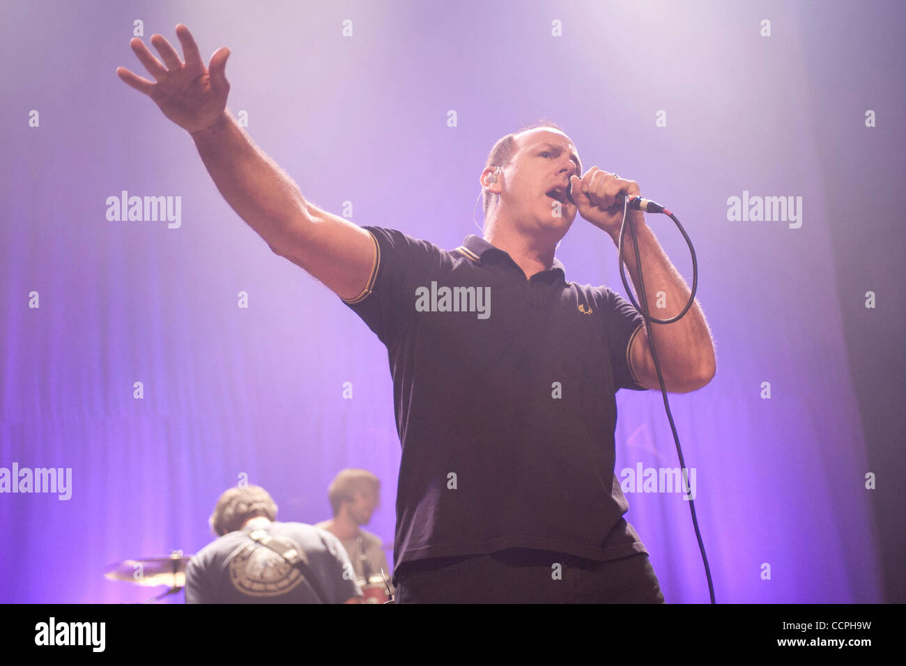 October 08, 2010 - Chicago, IL USA - Greg Graffin of the influential punk band Bad Religion headlines the first night at The Congress Theater for Riot Fest 2010. Stock Photo