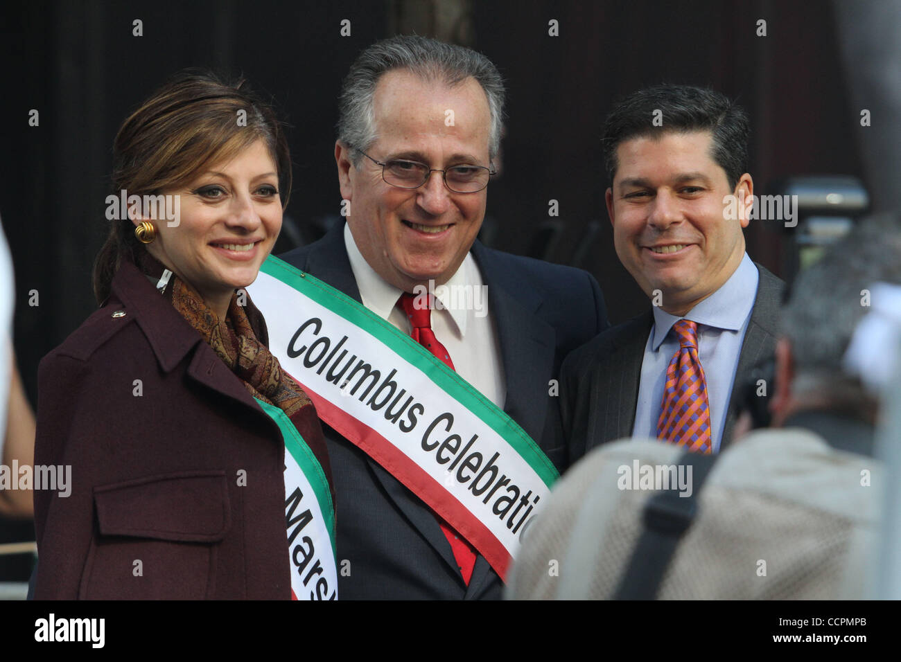 MSNBC anchor Maria Bartiromo,  the Grand Marshall of the New York City Columbus Day Parade posing for pictures during the celebration. Photo Credit: Mariela Lombard/ZUMA Press. Stock Photo