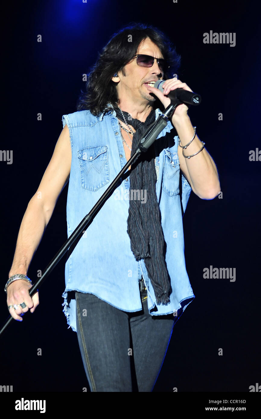 Lead Singer Kelly Hansen of the rock band Foreigner, during a live concert at the Chumash Casino Resort in Santa Ynez,CA on October 7, 2010.(Credit Image: © John Pyle/Cal Sport Media/ZUMApress.com) Stock Photo