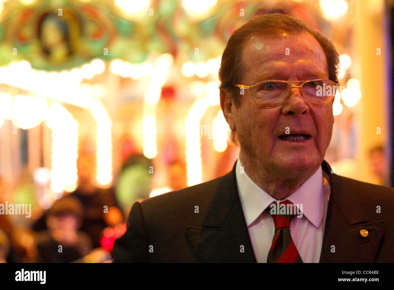 Famous British actor Sir Roger Moore, who is well known for the