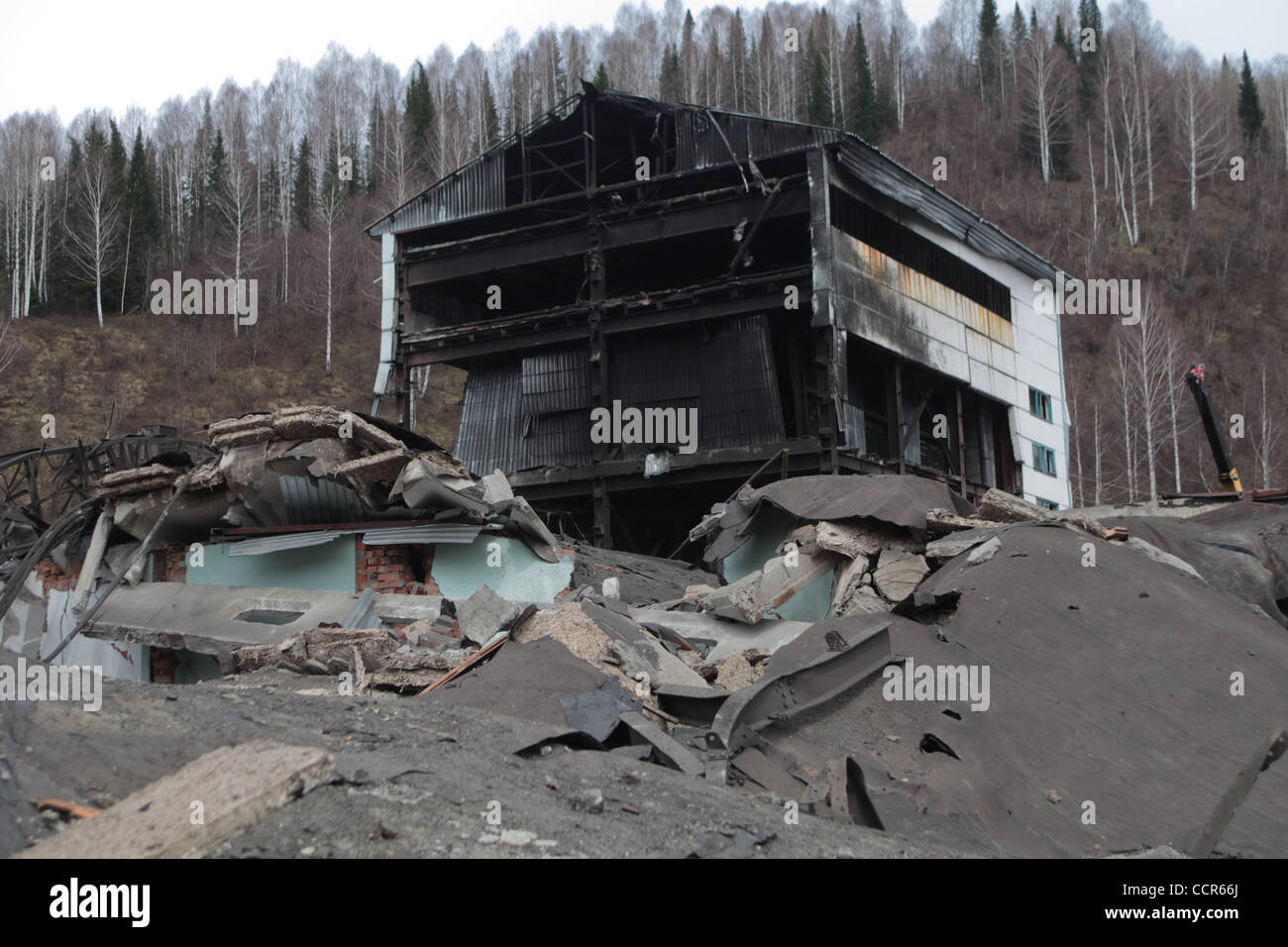 Death toll at Raspadskaya mine of Mezhdurechensk in Kemerovo region of Russia keeps rising, and has reached 60.The other miners who are trapped feared to be dead. Rescue operation is still on.  Pictured: the blasted Raspadskaya mine . Stock Photo