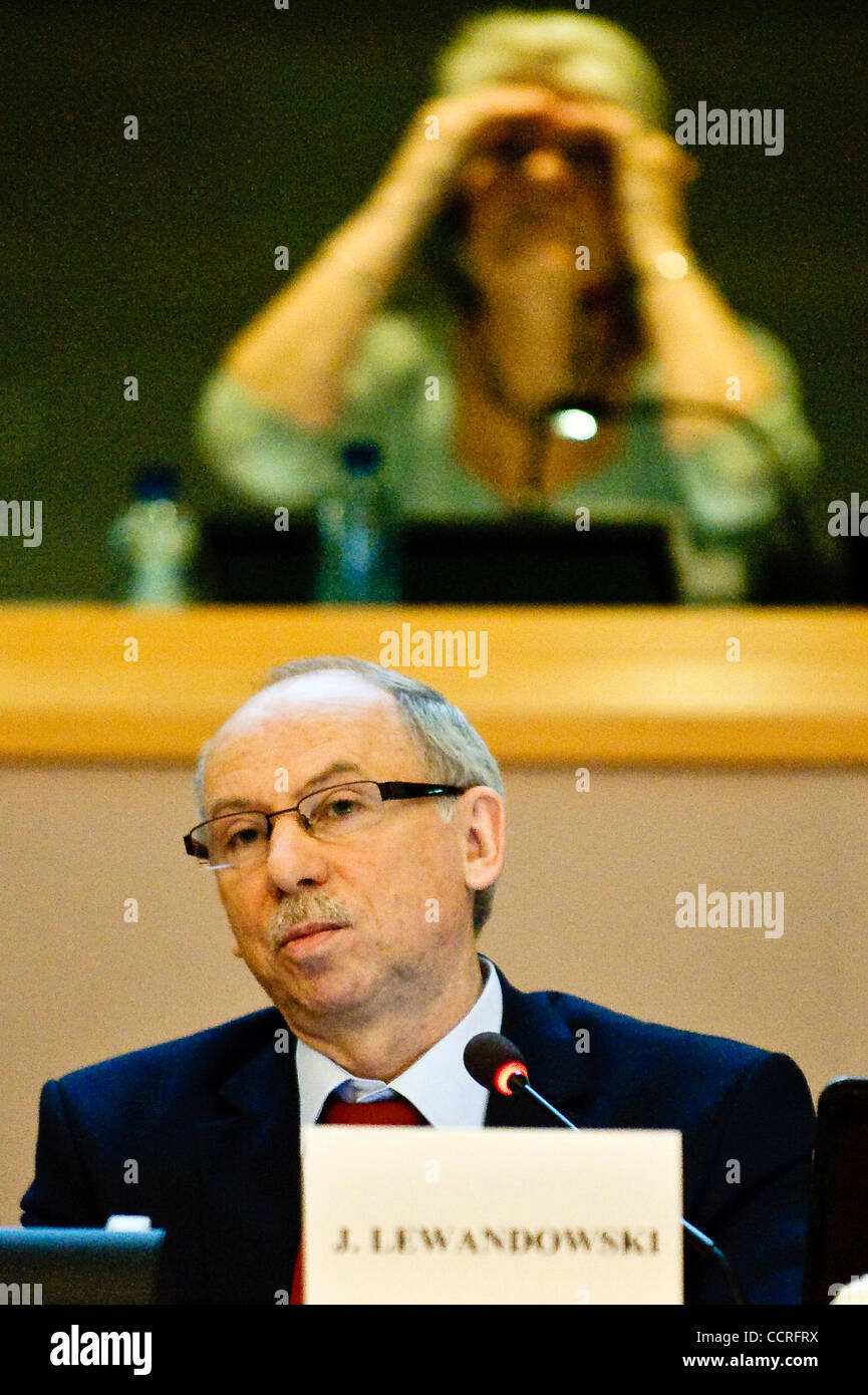 European Budget Commissioner Janusz Lewandowski of Poland addresses the