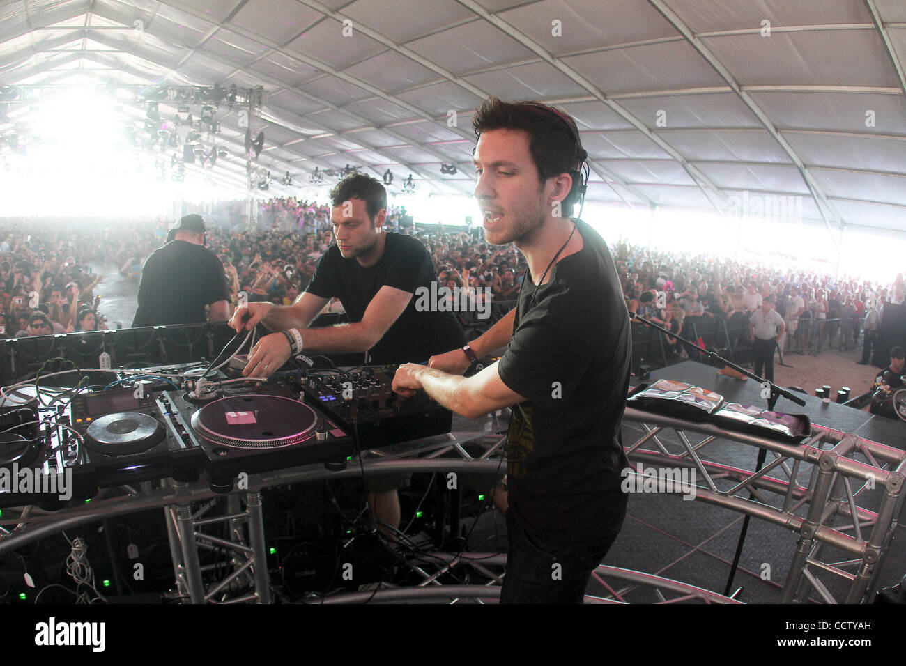 Calvin Harris djing , performing at The Masquerade Motel on the beach ...