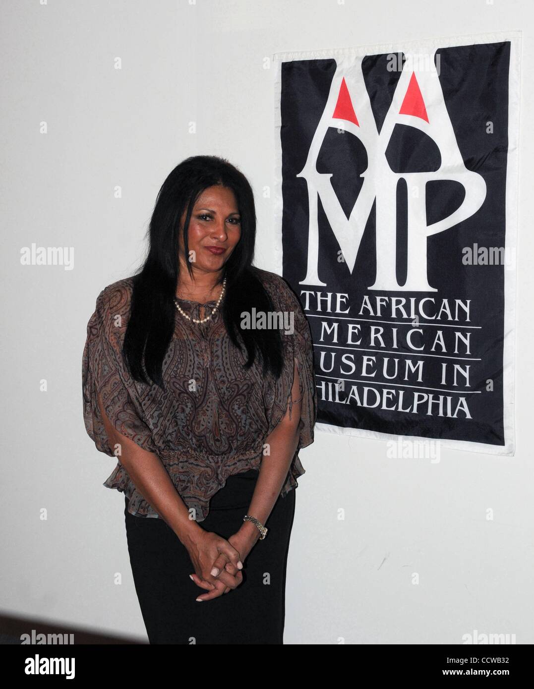 May 06, 2010 - Philadelphia, Pennsylvania, U.S. - Actress PAM GRIER known for her roles as 'Foxy Brown' and 'Jackie Brown' arrives at the African American Museum for a book signing of her new memoir, 'Foxy: My Life in Three Acts'. (Credit Image: Â© Ricky Fitchett/ZUMA Press) Stock Photo