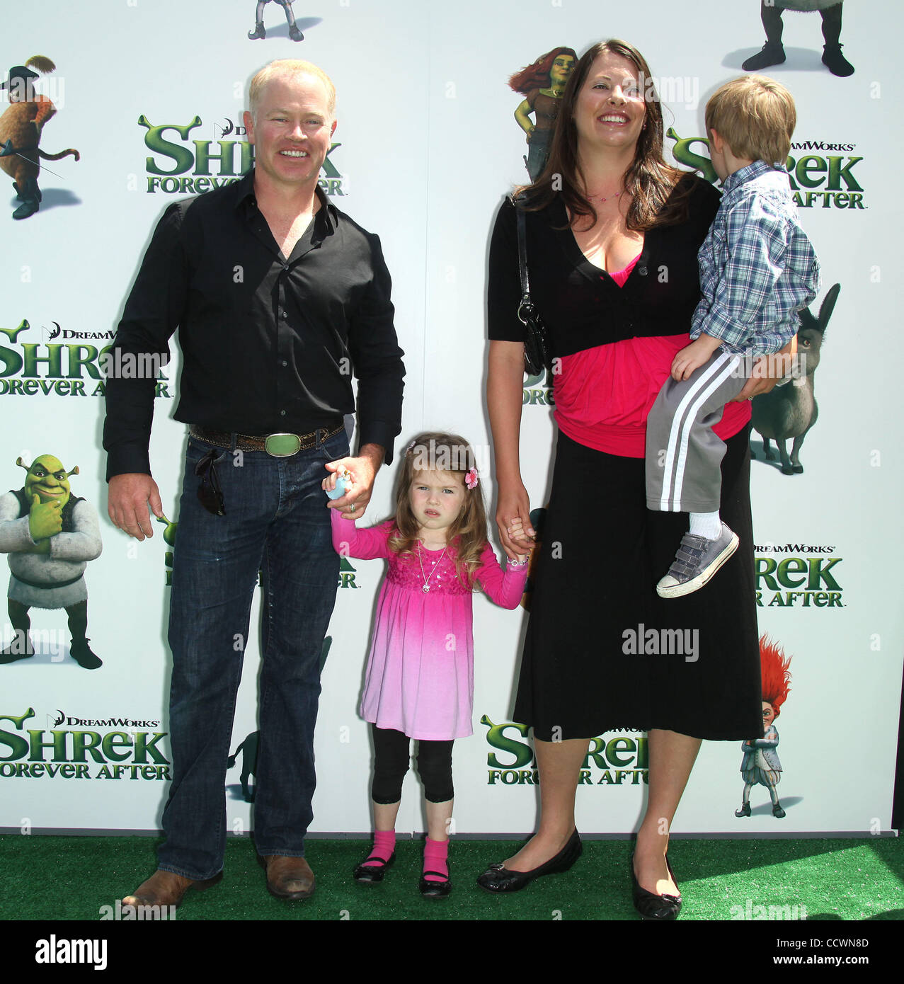 May 16, 2010 - Universal City, California, USA - Actor NEAL MCDONOUGH & FAMILY arriving to the 'Shrek Forever After' Los Angeles Premiere held at the Gibson Amphitheatre. (Credit Image: © Lisa O'Connor/ZUMA Press) Stock Photo
