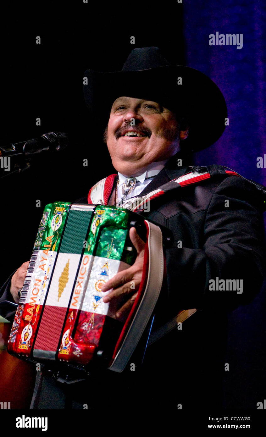 Apr 17, 2010 - Los Angeles, California, U.S. - Mexican norteno accordionist RAMON AYALA perform live in Los Angeles. (Credit Image: © Leopoldo Pena/ZUMA Press) Stock Photo
