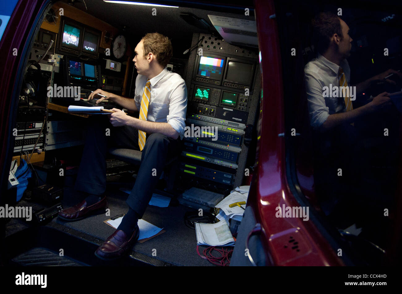 Amarillobased television reporter BEN BRISCOE works inside his news