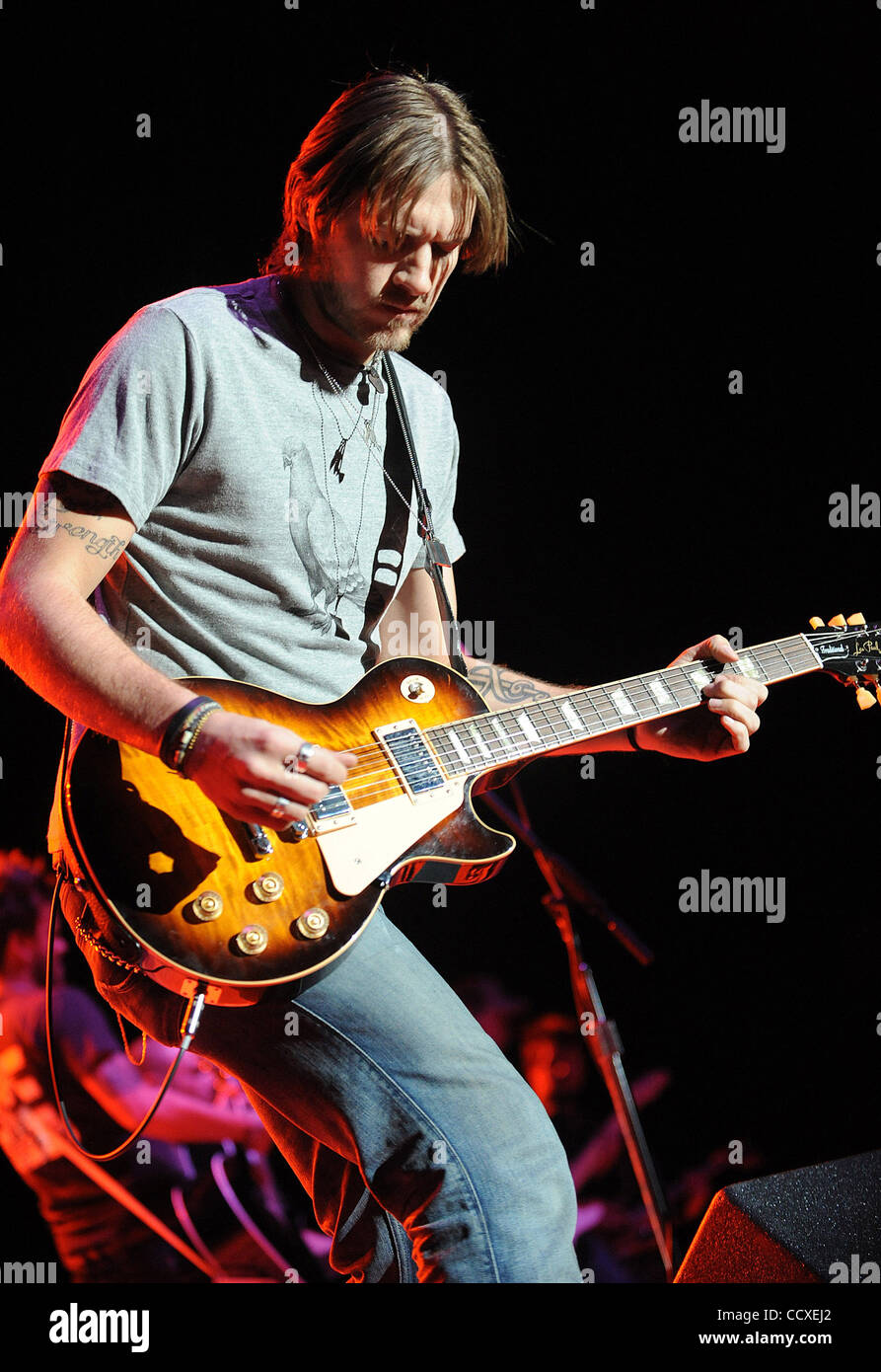 Mar 21, 2010 - Hampton, Virginia; USA - Guitarist BRIAN BANDAS of the band Love and Theft performs live as part of the 2010 Winterblast that was presented by 97.3 The Eagle Radio Station at the Hampton Coliseum. Copyright 2010 Jason Moore. Stock Photo