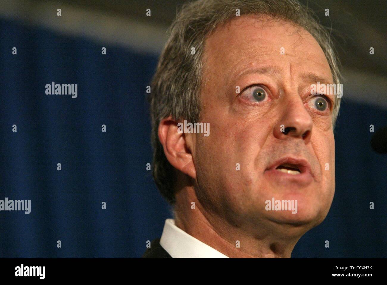 Mar 15, 2010 - New York, New York, USA - RICHARD H. NEIMAN, The Superintendent of the Banks of New York (NYSBD) at a press conference in Manhattan. Manhattan U.S. Attorney charges former president of 'The Park Ave. Bank' Charles Antonucci Sr. with self-dealing, bank bribery, embezzlement of bank fun Stock Photo