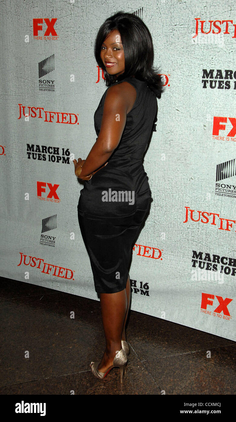 Mar. 08, 2010 - Los Angeles, California, United States - ERICA TAZEL Attends The Los Angeles Premiere Screening Of ''Justified'' Held At The Directors Guild Of America In Los Angeles, CA. 03-08-10. 2009.K64436LONG(Credit Image: Â© D. Long/Globe Photos/ZUMApress.com) Stock Photo