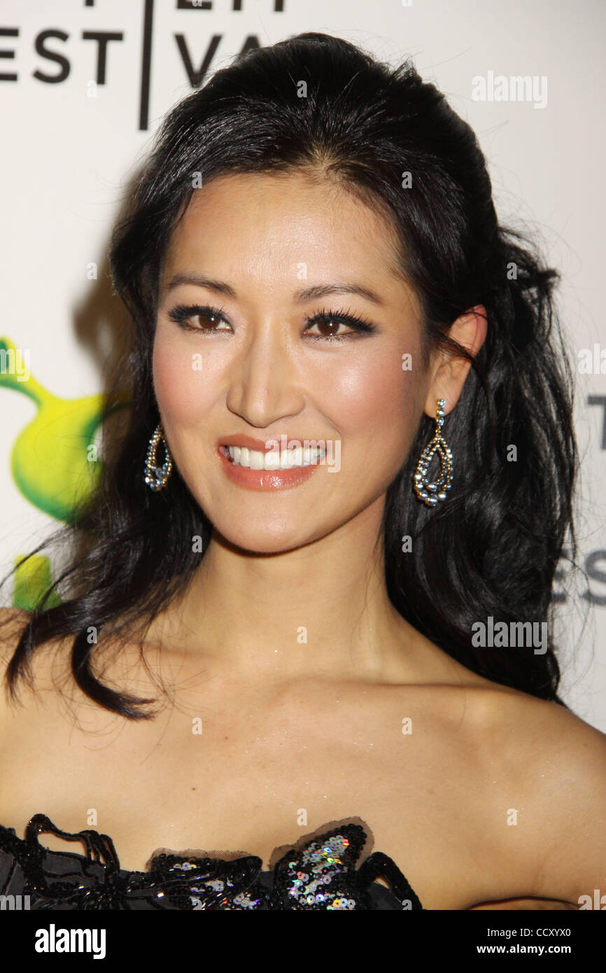 KELLY CHOI attends the opening night and world premiere of 'Shrek Forever After' held during the 9th Annual during the Tribeca Film Festival at the Ziegfeld Theatre. Stock Photo