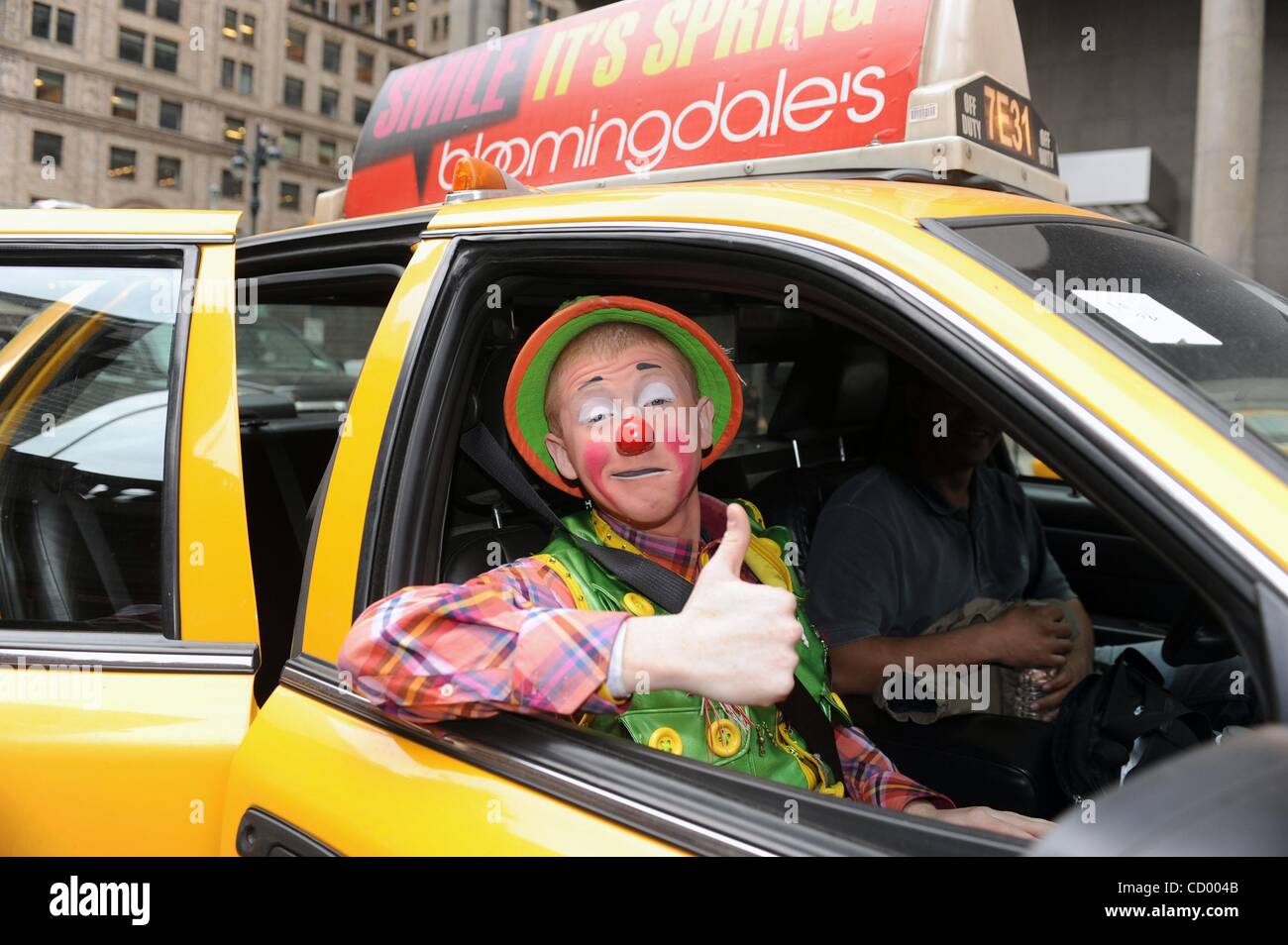 Mar 25, 2010 - Manhattan, New York, USA - Clown Anthony Barney in a cab ...