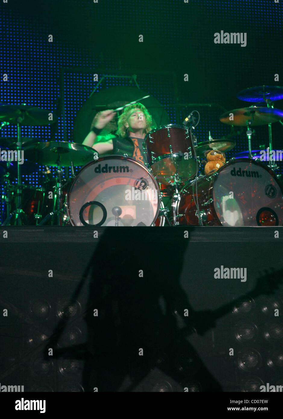 Rock group Scorpions live concert in Rostov on Don. Pictured: James Kottak Stock Photo