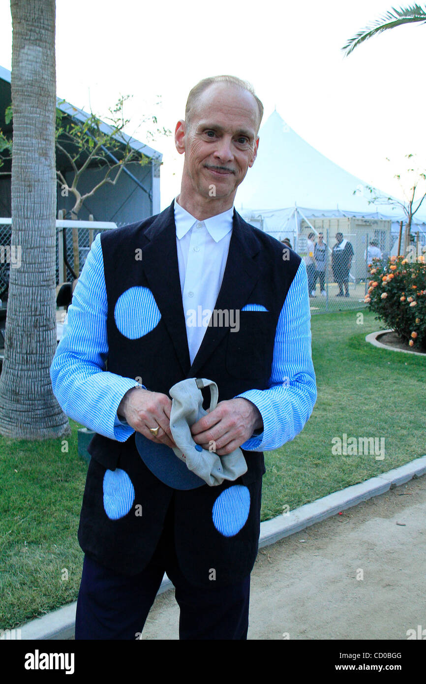 John Waters backstage at The Coachella Valley Music  and Arts Festival in Indio, CA on April 17, 2010 Stock Photo