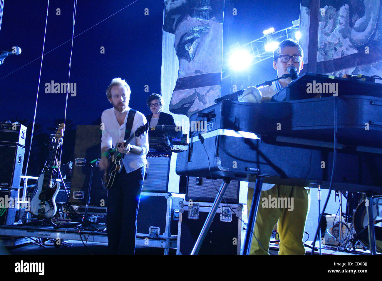 Hot Chip performing at The Coachella Valley Music  and Arts Festival in Indio, CA on April 17, 2010Band Members ; Alexis Taylor Joe Goddard Owen Clarke Felix Martin Al Doyle Stock Photo
