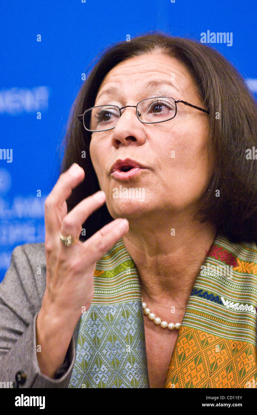 Member of European Parliament (MEP) Ewa Klamt attends  a news conference in European Parliament in Strasbourg , France on 18, November 2008. EPP-DE push other members of European Parliament on consider the ?blue card? scheme for highly skilled immigrants seeking Employment in Europe   [© by Wiktor D Stock Photo