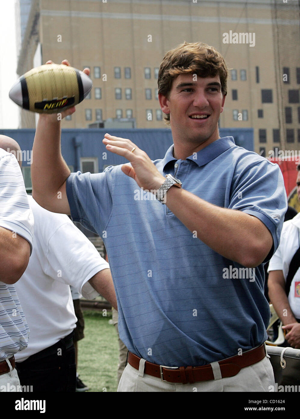 June 15, 2008 - New York, New York, U.S. - Eli Manning takes part in the world's largest father-child Nerf football catch at Chelsea Piers in New York June 14, 2008...  /   K58621TGA(Credit Image: Â© Terry Gatanis/Globe Photos/ZUMAPRESS.com) Stock Photo