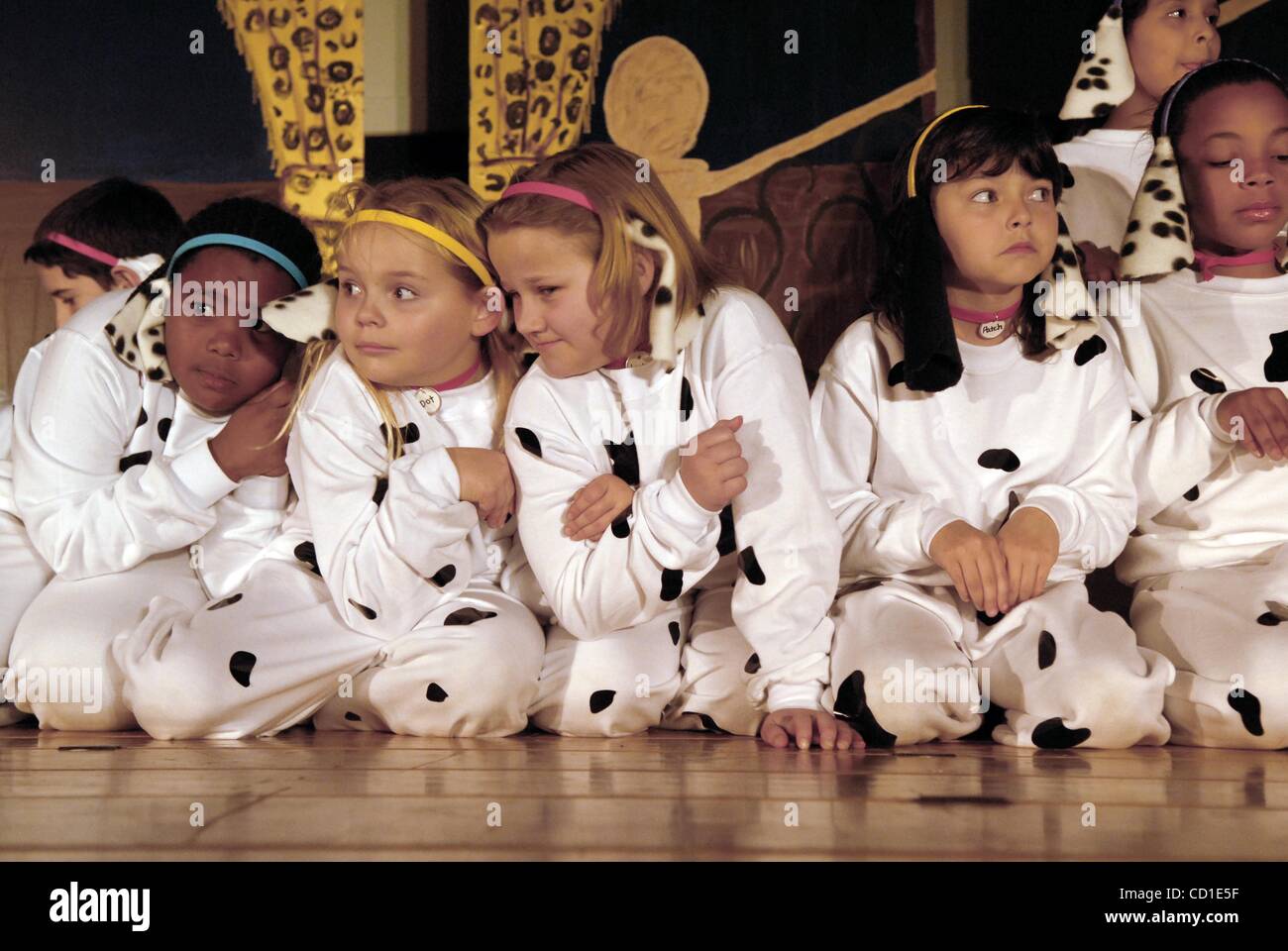 Cordova Lane Elementary School students are putting on a production of 101 Dalmatians. Damion Jackson, front row left, 9, Alyssa Tresh, 8, Chantal Borchardt, 10 , Kelsie Bessel, 8, Da'Meisha Jackson,11. Jacob Reinsch, back row left, 9, and Alexis Gonzales, 9, Wednesday, February 27, 2008. (Sacrament Stock Photo