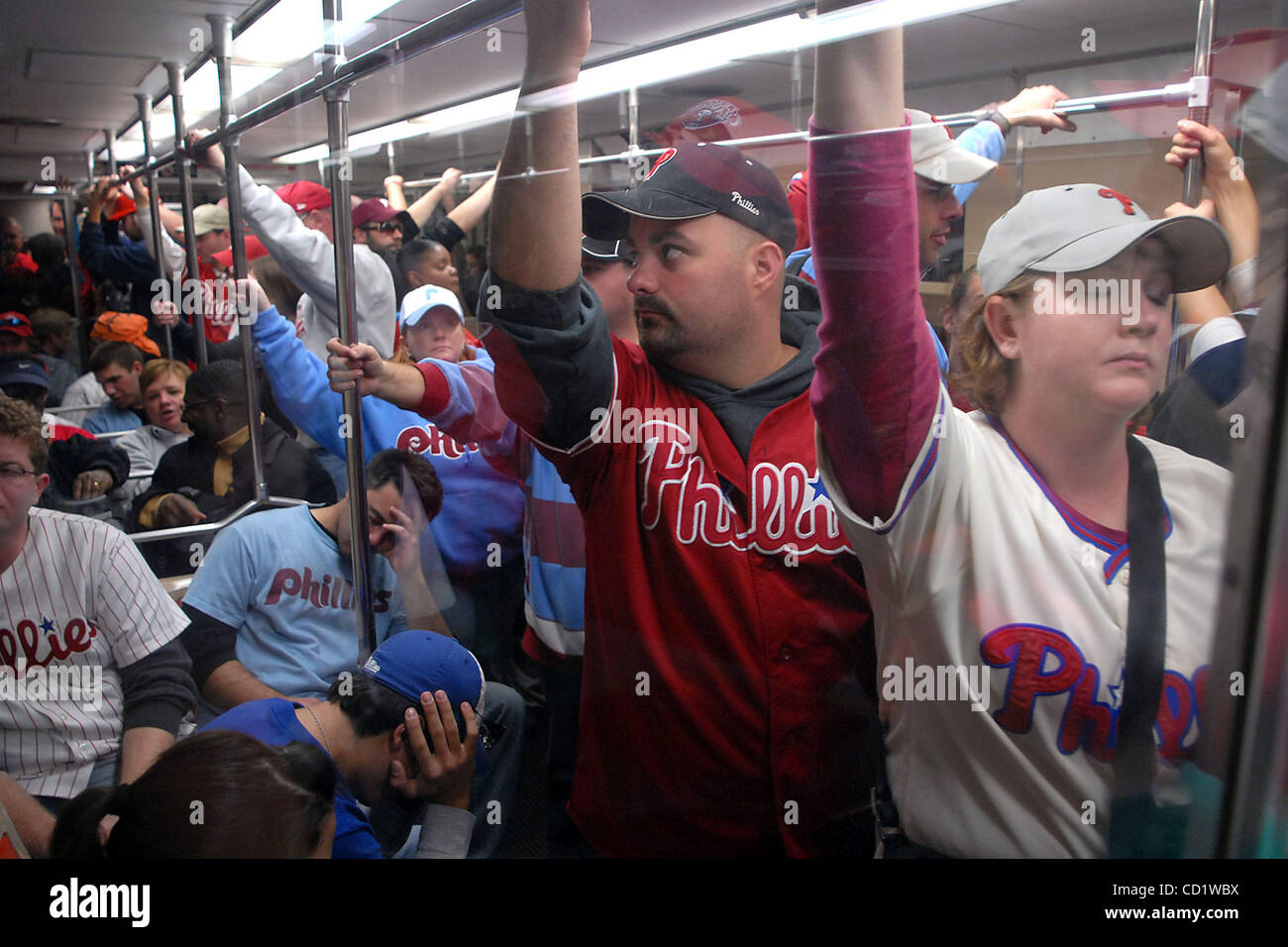 Philadelphia Phillies fans celebrating Phillies World Series victory  October 31, 2008 with parade down Broad Street Philadelphia Stock Photo -  Alamy