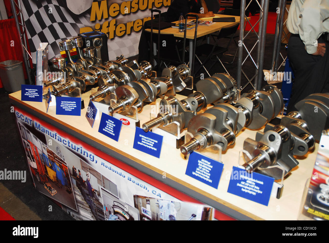 Scat Manufacturing Display Of Custom Camshafts Stock Photo Alamy