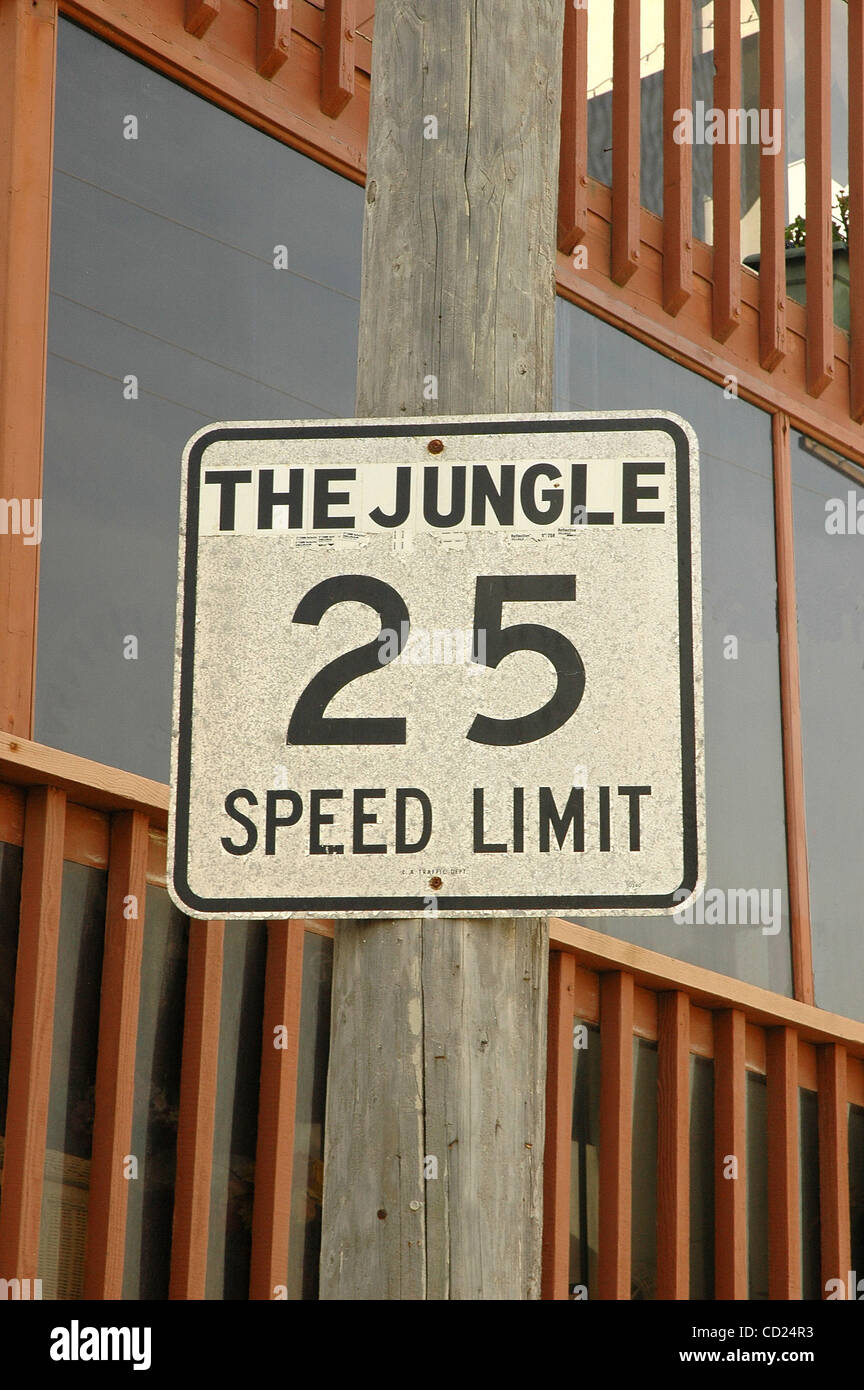 The Jungle 25MPH Speed Limit Sign Stock Photo - Alamy