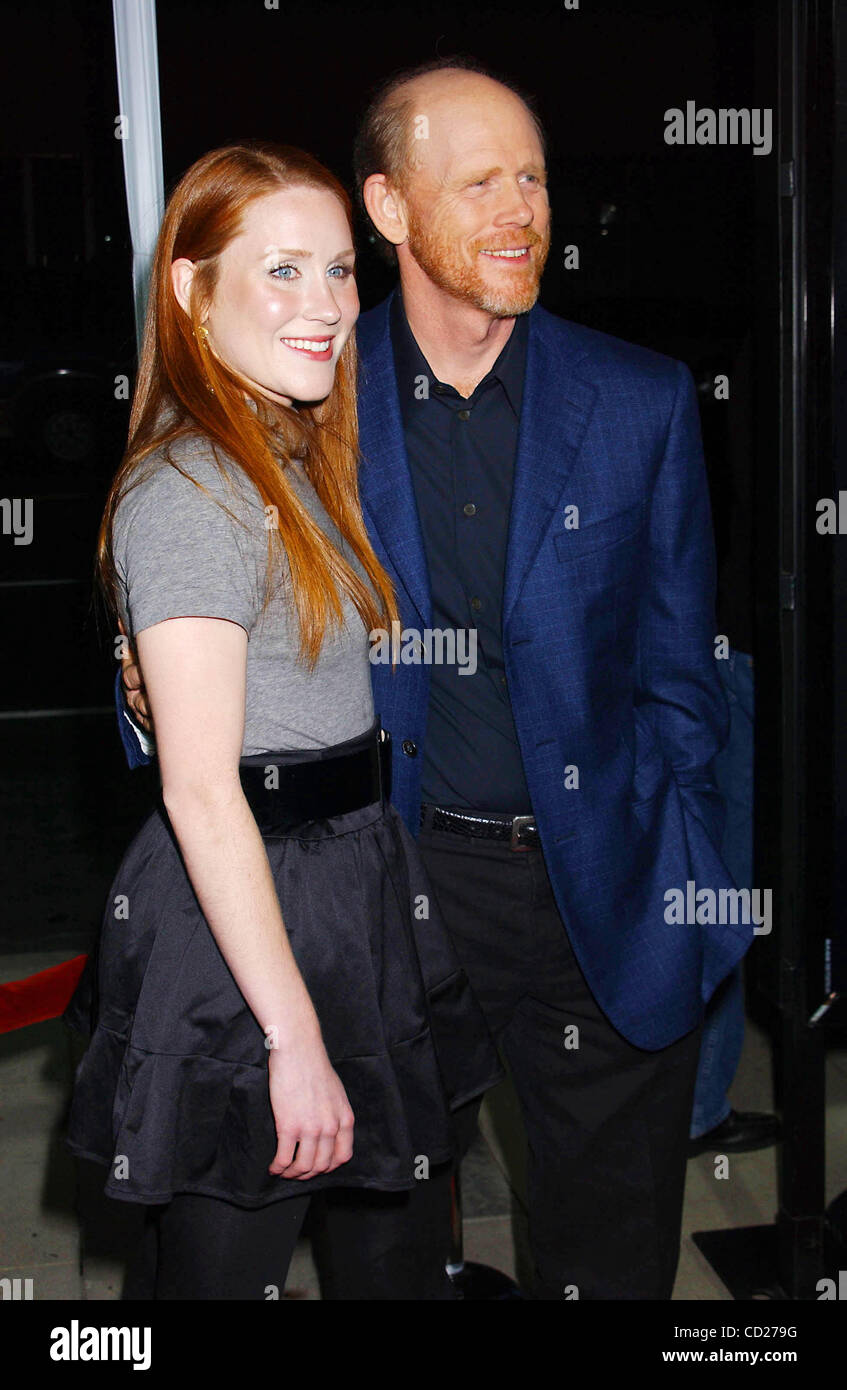 Nov. 24, 2008 - Hollywood, California, U.S. - I13971PR.'' FROST / NIXON '' PREMIERE AT ACADEMY THEATRE BEVERLY HILLS , LOS ANGELES , CALIFORNIA 11-24-2008.  - -   RON HOWARD WITH DAUGHTER PAIGE(Credit Image: Â© Phil Roach/Globe Photos/ZUMAPRESS.com) Stock Photo