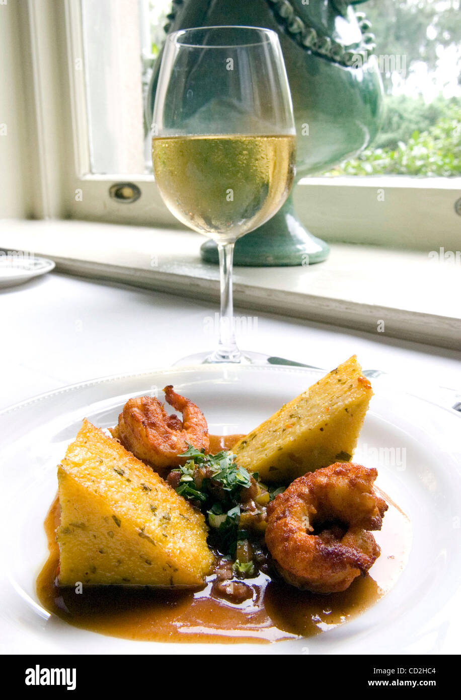 SAVANNAH, GA JUNE 1 Southern fried grits with spiced shrimp with