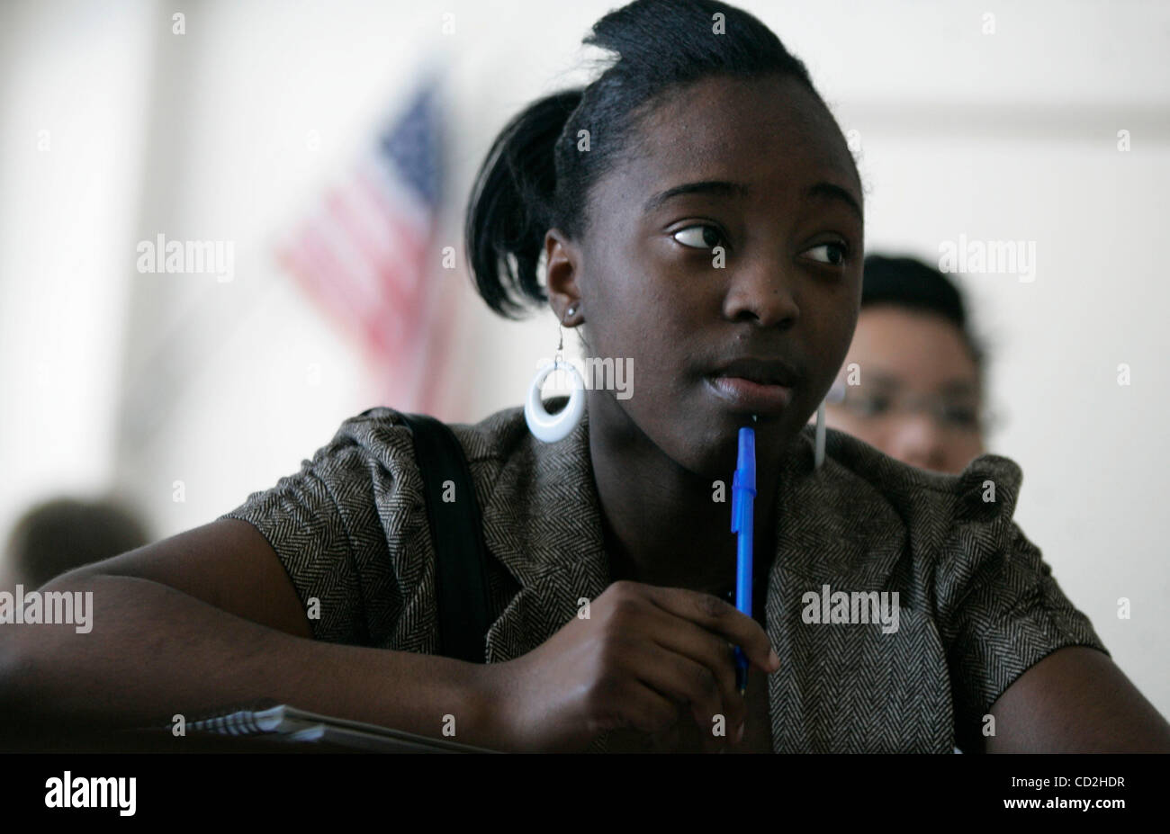DAVID JOLES â€¢ djoles@startribune.com Robbinsdale, MN - March 6, 2008-] Porsha Brown  is a senior from Minneapolis attending Robbinsdale Cooper High via the Choice is Yours, a voluntary desegregation school program. Brown was in a geometry class. (Credit Image: © David Joles /Star Tribune/ZUMA Pres Stock Photo