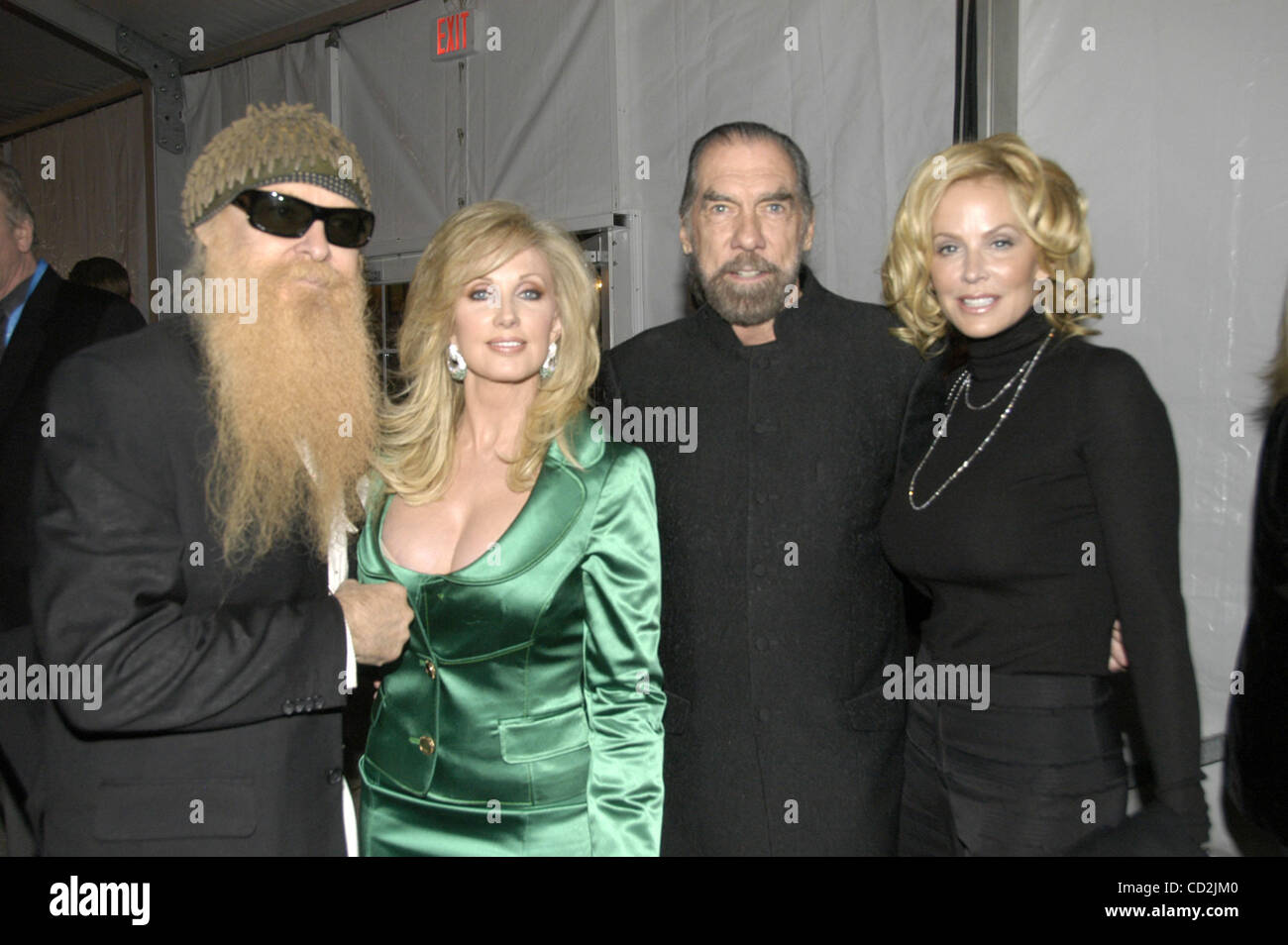 Mar 07, 2008 - Austin, Texas, USA - Texas Film Hall Of Fame honorees BILLY GIBBONS (Left) of ZZ Top and MORGAN FAIRCHILD (second from left)  meet with JOHN PAUL DEJORIA and his wife ELOISE at the Texas Film Hall Of Fame 2008 sponsored by the Austin Film Society. (Credit Image: © Peter Silva/ZUMA Pre Stock Photo